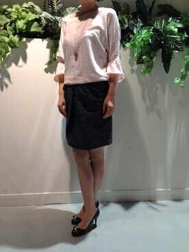 「PAUL&JOE（ポールアンドジョー）のアイテム（ニット/セーター）」を使った、Yukiho Uedaさん（レディース・164cm）の春コーディネート