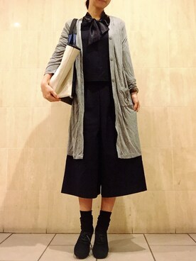 「ボウタイ」｜よんよんさん（レディース・165cm）の秋コーディネート