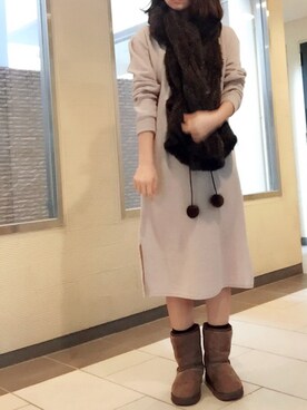 「DHOLIC（ディーホリック）のアイテム（チュニック）」を使った、よんよんさん（レディース・165cm）の冬コーディネート
