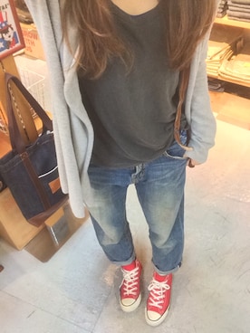 「ロングカーディガン」｜くろさやさん（レディース・158cm）の秋コーディネート