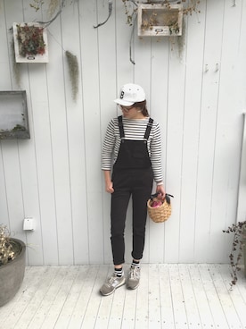 「GU（ジーユー）のアイテム（つなぎ/オールインワン）」を使った、MiiiiiTさん（レディース・162cm）の春コーディネート