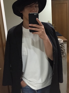 「HERE'S（HERE'S）のアイテム（帽子）」を使った、和也さん（メンズ・175cm）の秋コーディネート