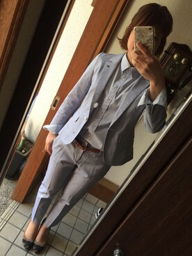 「NOLLEY’S（ノーリーズ）のアイテム（セットアップ）」を使った、☜mai☞さん（レディース・155cm）の秋コーディネート
