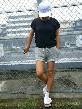 「H&M（エイチ・アンド・エム）のアイテム（パンツ）」を使った、Kaoさん（レディース・156cm）の夏コーディネート