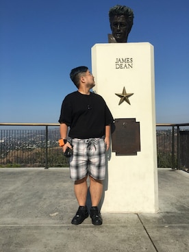 「BEAUTY&YOUTH UNITED ARROWS（ビューティーアンドユースユナイテッドアローズ）のBY ∴ ワイド ハーフスリーブ カットソー MADE IN JAPAN（Tシャツ/カットソー、ブラック系）」を使った、Isao Takahashiさん（メンズ・155cm）の夏コーディネート