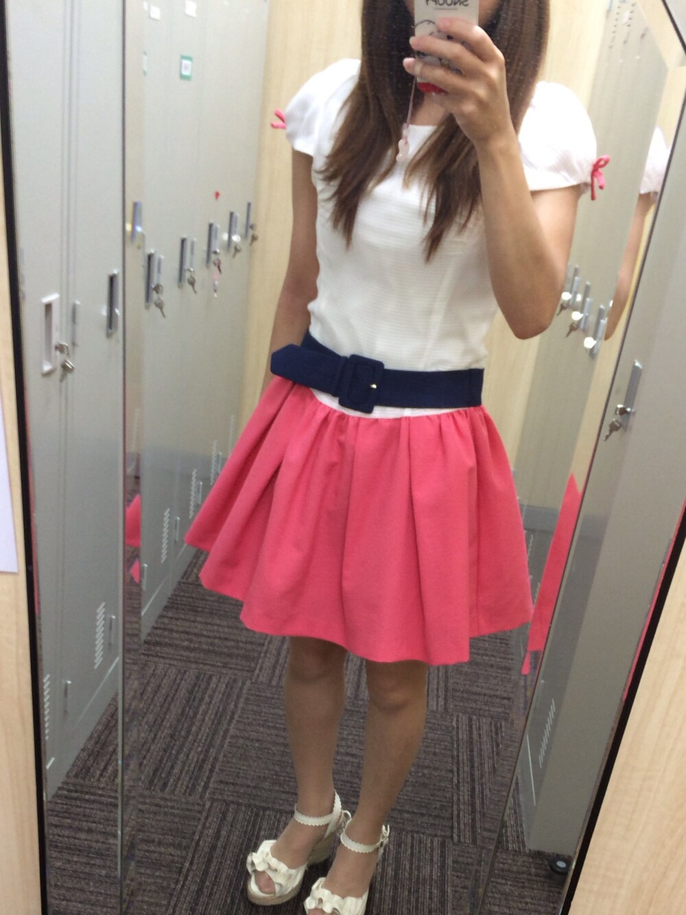 「ワンピース、ピンク、Honey Bunch、ハニーバンチ」｜「Honey Bunchのアイテム（ワンピース、ピンク系）」を使った、まゅさん（レディース・154cm）の夏コーディネートの1枚目の写真