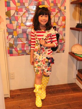 「One deux boo（ワンドゥーブー）のアイテム（バッグ）」を使った、Misaoさん（キッズ・130cm）の夏コーディネート