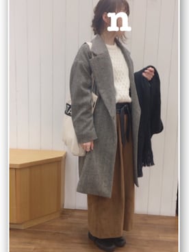 「サッシュベルト」｜「アイテム（サロペット/オーバーオール）」を使った、nunさん（レディース・158cm）の冬コーディネート