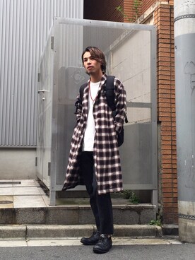 「カットオフ」｜「アイテム（その他アウター）」を使った、YANAKAさん（メンズ・168cm）の秋コーディネート