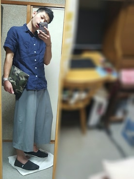 「HERE'S（HERE'S）のアイテム（トップス）」を使った、慧介さん（メンズ・164cm）の夏コーディネート