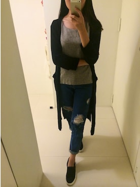 「ALDO（アルド）のアイテム（モカシン/デッキシューズ）」を使った、Hua-Huaさん（レディース・155cm）の秋コーディネート