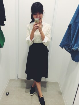 「ALDO（アルド）のアイテム（モカシン/デッキシューズ）」を使った、Hua-Huaさん（レディース・155cm）の冬コーディネート