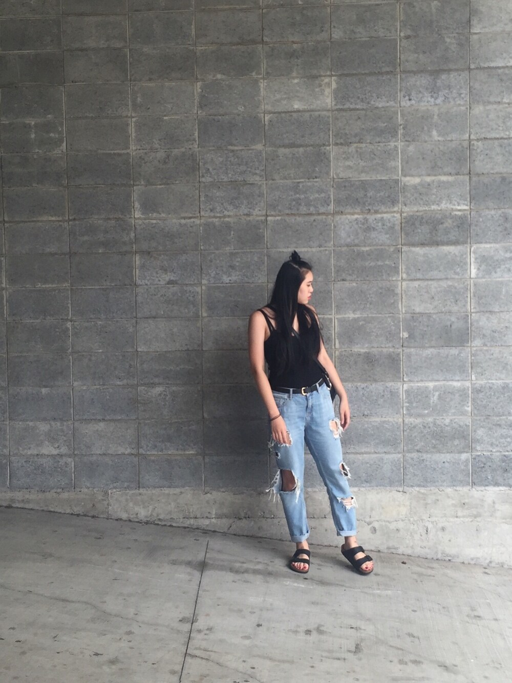 「ootd、summer、costco」｜「VII&COのアイテム（その他トップス、ブラック系）」を使った、萱さん（レディース・165cm）の夏コーディネートの1枚目の写真