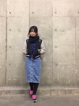 「G.V.G.V.（ジーヴィージーヴィー）のアイテム（ブルゾン）」を使った、naoさん（レディース・165cm）の冬コーディネート