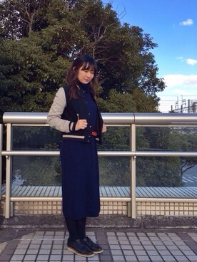 「G.V.G.V.（ジーヴィージーヴィー）のアイテム（ブルゾン）」を使った、naoさん（レディース・165cm）の冬コーディネート