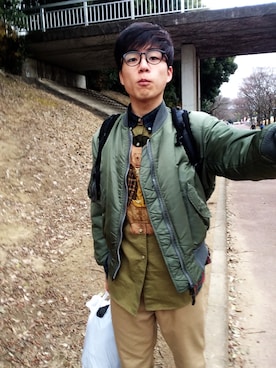 「SEVENDAYS=SUNDAY（セブンデイズサンデイ）のアイテム（スラックス）」を使った、だいさん（メンズ・172cm）の冬コーディネート