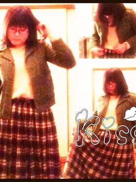 「OZOC（オゾック）のゴム編みチュニックニットワンピース（ワンピース/ドレス、ピンク系）」を使った、蒼さん（レディース・160cm）の冬コーディネート