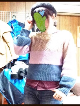 「アイテム（ハンチング/ベレー帽、ブラック系）」を使った、蒼さん（レディース・160cm）の冬コーディネート