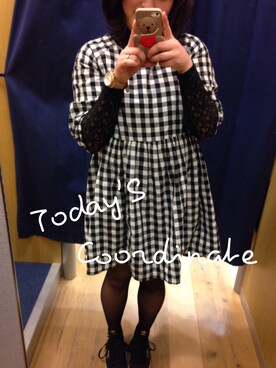 「adidas（アディダス）の4cm インヒール アディダス オリジナルス ハニーアップ adidas Originals HONEY UP W D65967（スニーカー、ブラック系）」を使った、蒼さん（レディース・160cm）の冬コーディネート