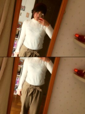 「アイテム（その他トップス、ホワイト系）」を使った、蒼さん（レディース・160cm）の冬コーディネート