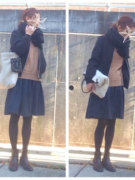 「Another Edition」｜「アイテム（ブルゾン）」を使った、HIROMIさん（レディース・160cm）の冬コーディネート