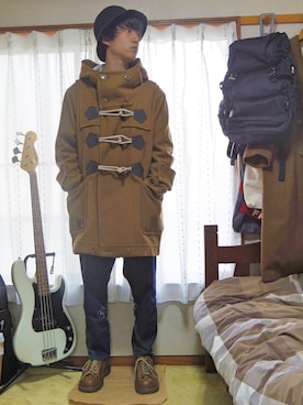 「FRAPBOIS」｜「アイテム（ダッフルコート）」を使った、Yuu.さん（メンズ・169cm）の冬コーディネート