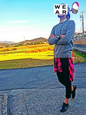 「Dr. Martens（ドクターマーチン）のDr.Martens (ドクターマーチン)/1461 3EYE GIBSON SHOES（その他シューズ）」を使った、Daikiさん（メンズ・182cm）の秋コーディネート