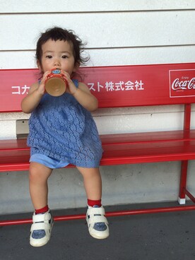 「ZARA KIDSのアイテム（ワンピース、ブルー系）」を使った、☆nagisa☆さん（キッズ）の夏コーディネート