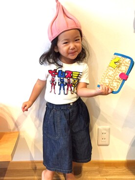 「koriaのアイテム（ニットキャップ/ビーニー、ピンク系）」を使った、☆nagisa☆さん（キッズ）の秋コーディネート