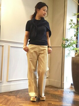 「JOHN SMEDLEY（ジョンスメドレー）のアイテム」を使った、MIDORIさん（レディース・156cm）の春コーディネート