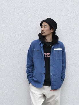 「 ハット」｜「アイテム（スウェット）」を使った、68&BROTHERS TOKYO STAFFさん（メンズ・171cm）の春コーディネート