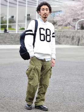 「68&brothers（シックスティエイトアンドブラザーズ）のアイテム（アナログ腕時計）」を使った、68&BROTHERS TOKYO STAFFさん（メンズ・171cm）の春コーディネート