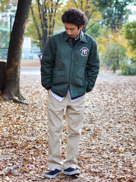 「アイテム（デニムパンツ、ベージュ系）」を使った、68&BROTHERS TOKYO STAFFさん（メンズ・171cm）の冬コーディネート