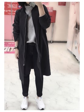 「8seconds（エイトセカンズ）のアイテム（ブルゾン）」を使った、미용さん（レディース・155cm）の秋コーディネート