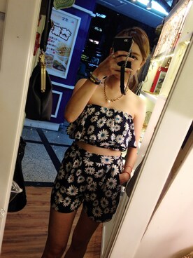 「Lulus（-）のアイテム（オールインワン・サロペット）」を使った、游蛋糕さん（レディース・155cm）の秋コーディネート