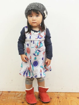 「アイテム（レギンス/スパッツ）」を使った、ミヅキさん（キッズ・83cm）の秋コーディネート