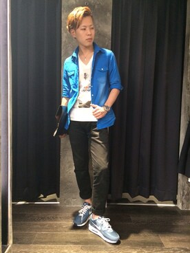 「VCTO（ヴィクト）のアイテム」を使った、岩永さん（メンズ・168cm）の夏コーディネート