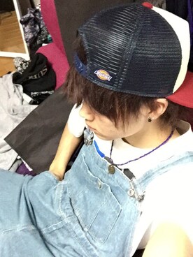 「SPINNS（スピンズ）のアイテム（サロペット/オーバーオール）」を使った、TYさん（メンズ・173cm）の夏コーディネート