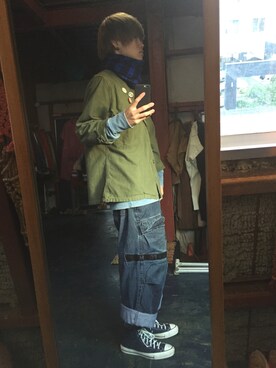 「ミニタリー」｜「アイテム（その他）」を使った、TYさん（メンズ・173cm）の冬コーディネート