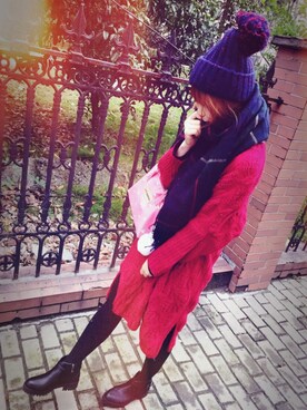 「Sのアイテム（シューズ）」を使った、ChristineWangさん（レディース・164cm）の秋コーディネート