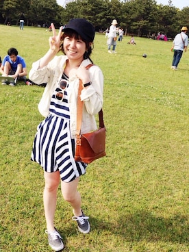 「ワンピース（One piece dress、ブルー系）」を使った、まみたすさん（レディース）の春コーディネート