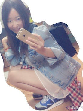 「Abercrombie&Fitch（アバークロンビーアンドフィッチ）のアイテム（デニムジャケット）」を使った、mie❤︎。さん（レディース・167cm）の秋コーディネート