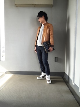 「soe（ソーイ）のアイテム（スウェット）」を使った、Hi-64さん（メンズ・176cm）の春コーディネート