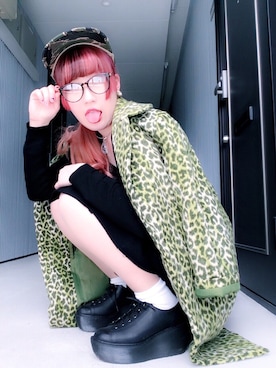 「UNIQLO（ユニクロ）のアイテム（ニット/セーター、ブラック系）」を使った、Linuxさん（レディース・154cm）の春コーディネート