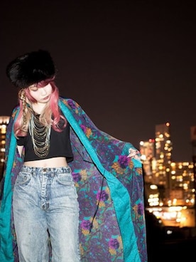 「H&M DIVIDED（エイチアンドエム　ディヴァイデッド）のアイテム（Tシャツ/カットソー、ブラック系）」を使った、Linuxさん（レディース・154cm）の秋コーディネート