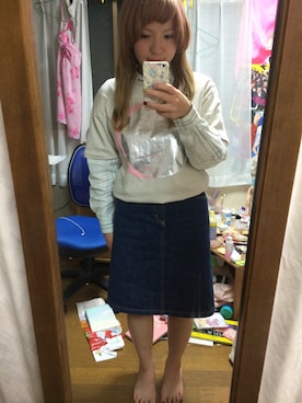「COSMIC WONDER Light Source（コズミックワンダーライトソース）のアイテム（トップス）」を使った、あみちゃんさん（レディース・148cm）の春コーディネート