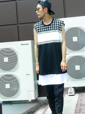 「アイテム（ピアス（片耳用））」を使った、$ENCH1®さん（メンズ・168cm・20代）の夏コーディネート