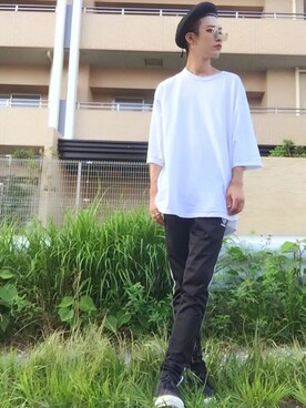 「MONKEY TIME（モンキータイム）のアイテム（ハンチング/ベレー帽）」を使った、$ENCH1®さん（メンズ・168cm）の夏コーディネート