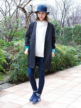 「DETAILS（ディテールズ）のアイテム（ステンカラーコート）」を使った、mitsuki kimitaさん（レディース・170cm）の春コーディネート