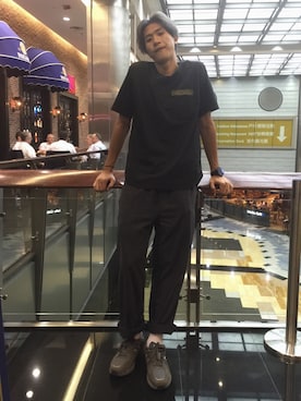 「Marvy Jamoke(マーヴィージャモーク)のアイテム」を使った、CMさん(メンズ・189cm)の夏コーディネート